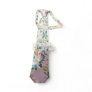 Janie and Jack Kids Tie with Floral Pattern - Pink and Green